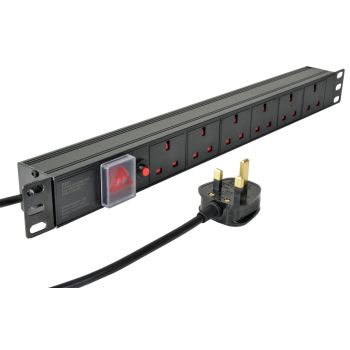 Network Cabinet 19" 1U 6 Way PDU.